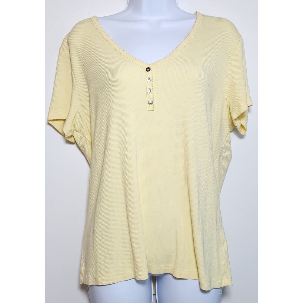 Frankee & Skylarr Ribbed Minimalist Casual Lounge Stretch Tee 2X